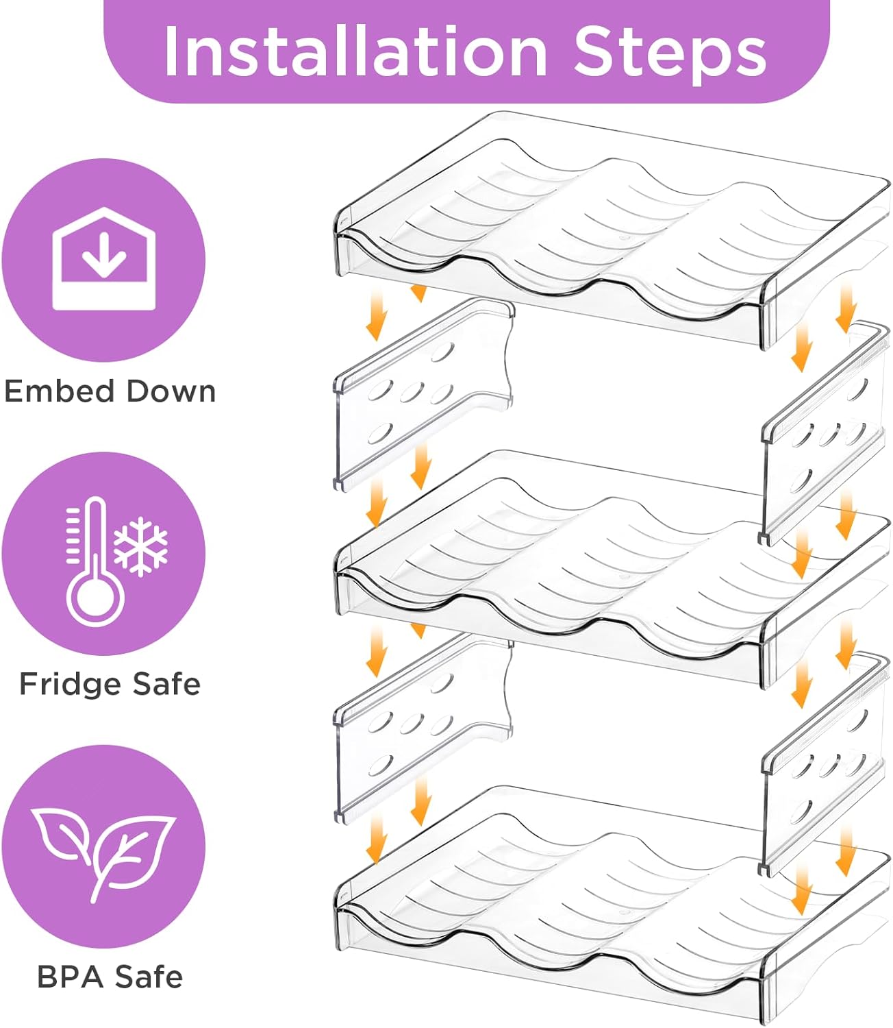 REFLYING Cat Food Can Organizer, Can Organizer for Pantry，Transparent Cat Food Storage Container Holds 54 (3.5oz) Cans, Canned Food Organizer and Storage for Countertop Kitchen Cabinet (3 Layers)