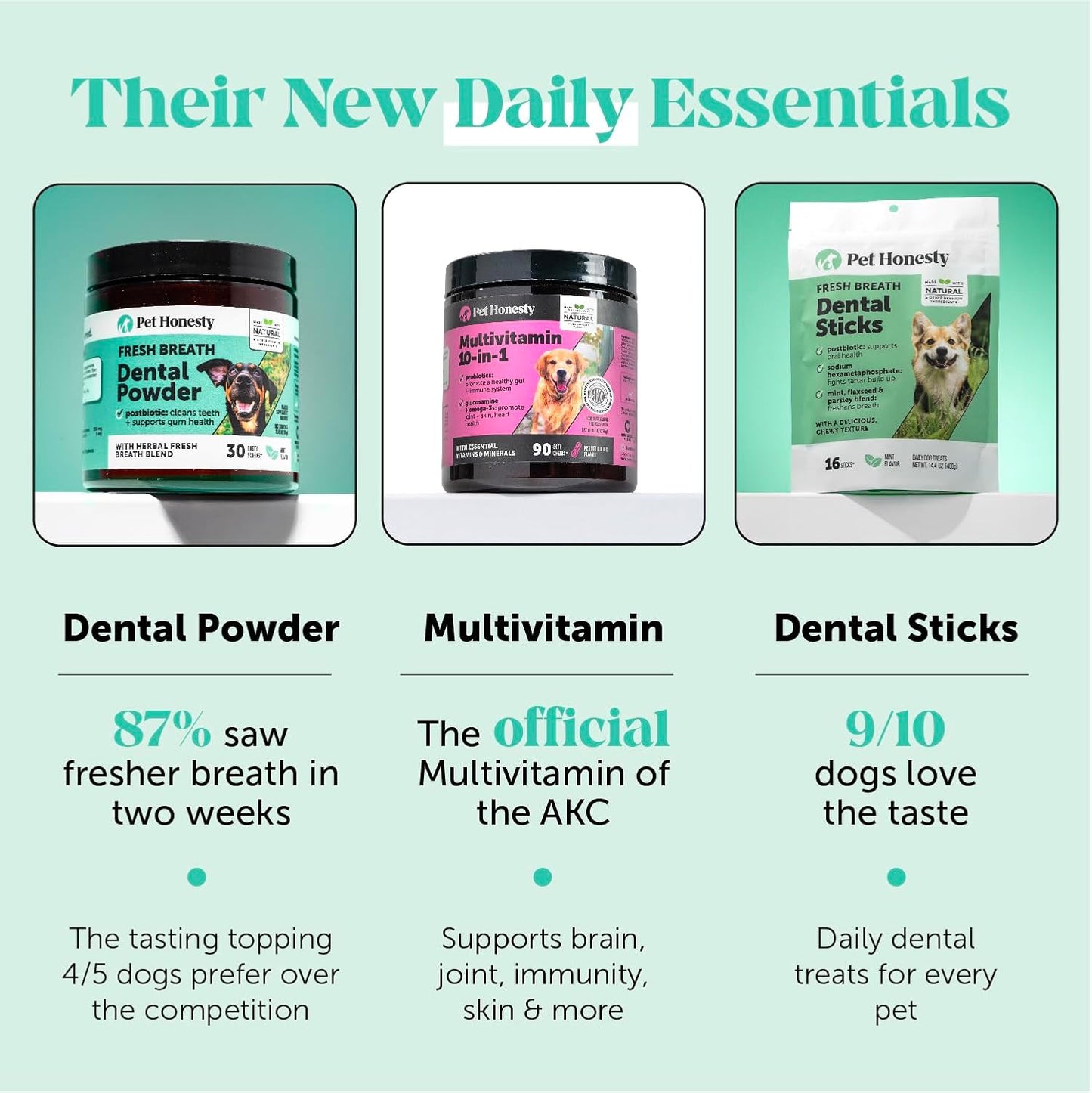 Dental Health Fresh Sticks – Dog Dental Treats & Chews for Oral Care – Dental Sticks for Dogs to Freshen Breath, Remove Tartar & Plaque, Support Gum Health & Bright Teeth Dog Oral Supplement – 16 Ct