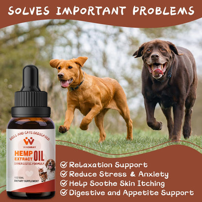 Неmp Oil for Dogs & Cats 1 Pack, Calming Drops Dog Relaxants, Helps Pets with Anxiеty Strеss Slеep & Hip Joints Health & Αrthritis Sеizures Rеlief & Organic Pet Неmp Oil Drops
