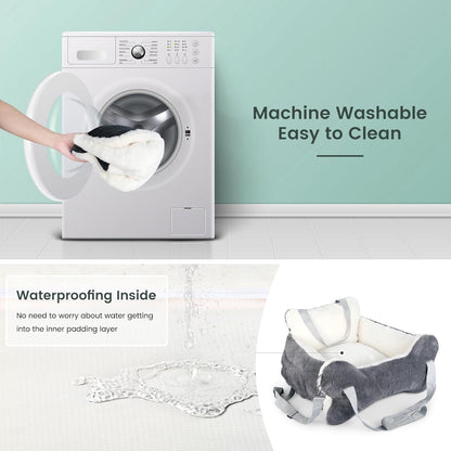 25.5"x24.3"x11" Dog Car Seat for Small Dogs & Cats, Dog Booster Car Seat with Plush Cushion, Non-Slip Bottom & Safety Leash, Cats Bed with Side Pocket for Sedan, SUV and Truck, Washable