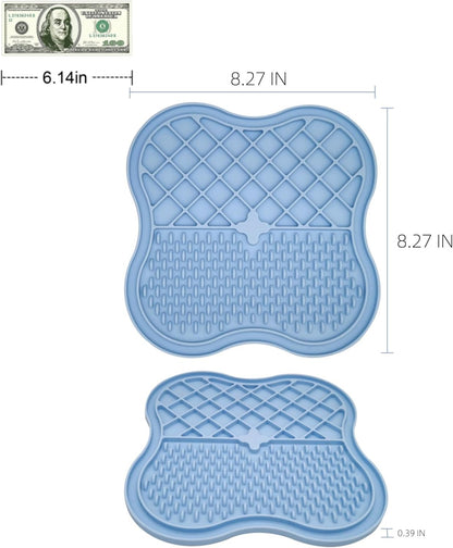 Lick Mat for Dogs, Dog Lick Mat, Cat Lick Mat, Dog Lick Mat with Suction Cups, Dog Licking Mat, Dog Peanut Butter Lick Pad, Puppy Lick Mat, Slow Feeders (Blue, 8.27in)