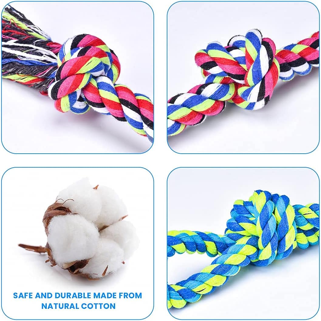 Feeko Heavy Duty Dog Rope Toys for Large Breed Aggressive Chewers, 2 Pack Indestructible Teeth Cleaning Tug of War Toy