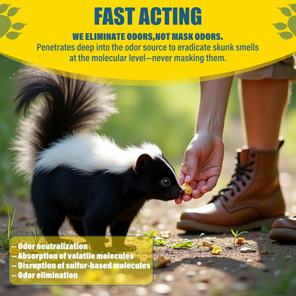 Skunk Odor Remover For Dogs,Removing Skunk Smell From House,Friendly For Dogs Head & Face,Suitable For Pet Areas,Fabrics,Carpets,Clothing,Car,Garages,Tool Sheds Odor Eliminator Spray 8.45oz