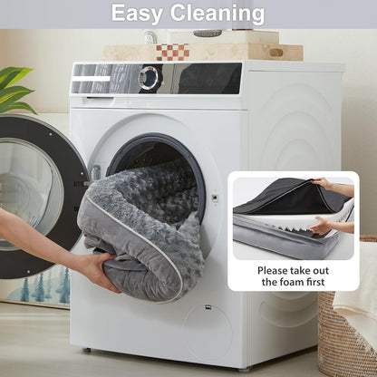 WNPETHOME Dog Beds for Large Sized Dogs, Washable Orthopedic Dog Couch Sofa Bed with Waterproof Lining & Non-Skid Bottom for Pet Sleeping