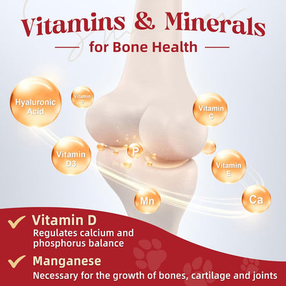 ZEBORA Glucosamine for Dogs, Omega 3 Fish Oil for Dogs Skin and Coat