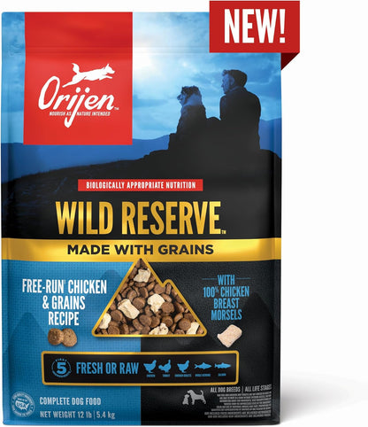 ORIJEN Wild Reserve Dry Dog Food Free-Run Chicken & Grains Recipe 20lb Bag