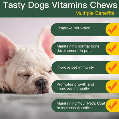 Probiotics for Dogs + Dog Multivitamin Supplement, Glucosamine, Digestive enzymes, Omega-3, Chews for Itchy Skin and Itchy Ears, Joint, Skin, Digestive Health, Immunity Health