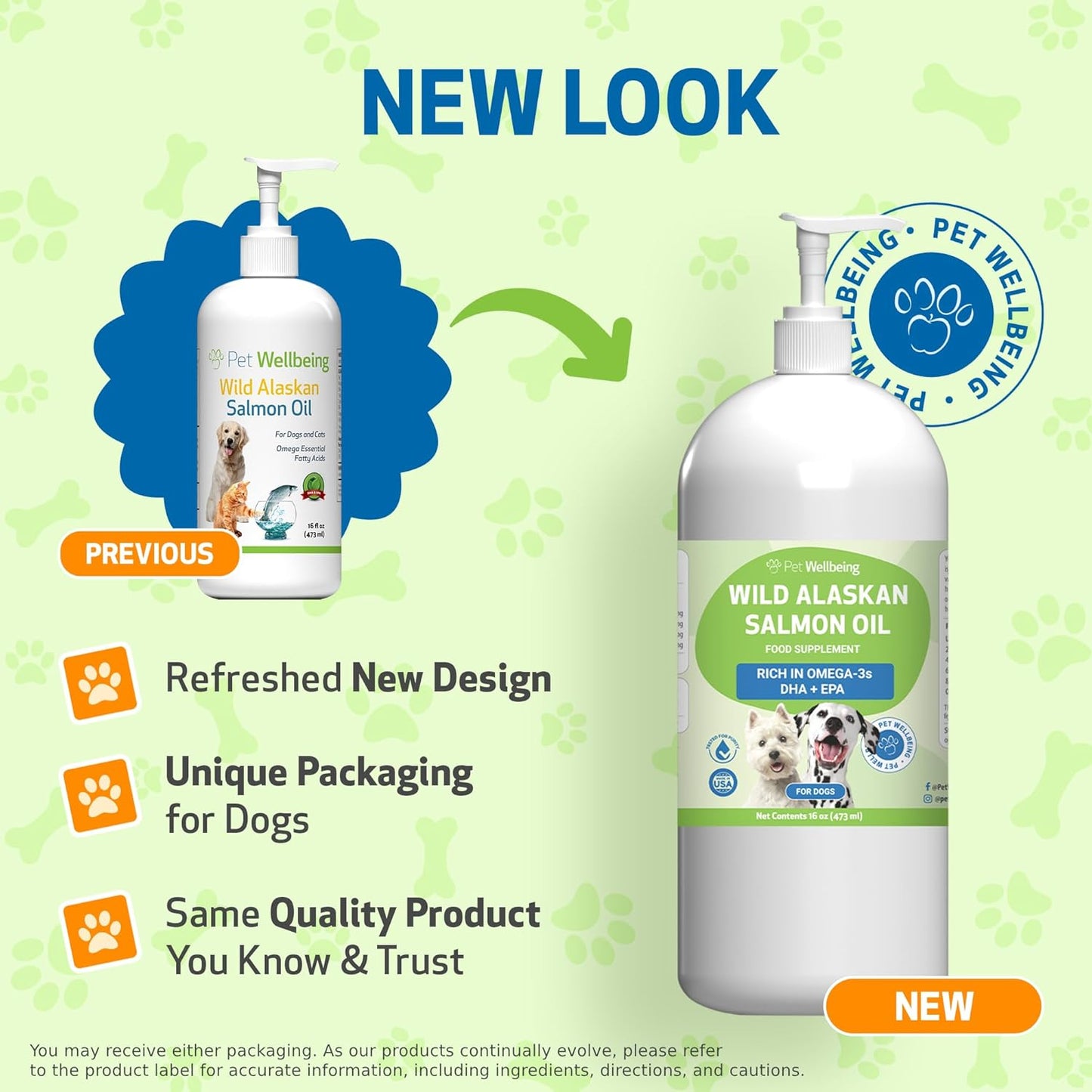 Pet Wellbeing Wild Alaskan Salmon Oil for Dogs - Omega 3 Fish Oil with EPA & DHA, Skin, Coat, Joint & Heart Health - NASC Certified & Vet Formulated - 16 oz Pump Bottle