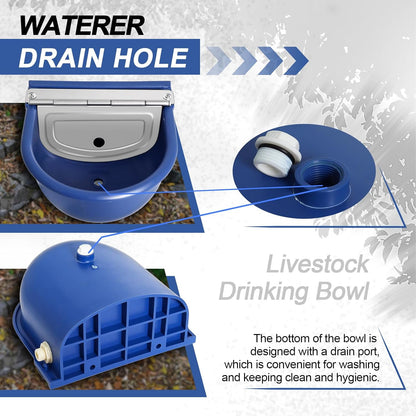 Automatic Water Dispenser for Dogs, Plastic Automatic Dog Waterer Livestock Water Bowl Goat Waterer with 39 inch Water Hose for Horse Water Trough