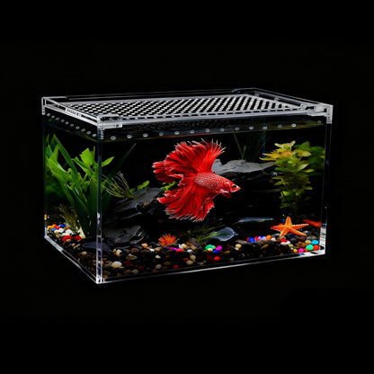 20x15x10cm Reptile Terrarium,Small Plastic Terrarium for Lizards Frogs Snakes,Transparent Spider Scorpion Insect Enclosure with Ventilation,for Pet Breeding Molting and Isolation Habitat