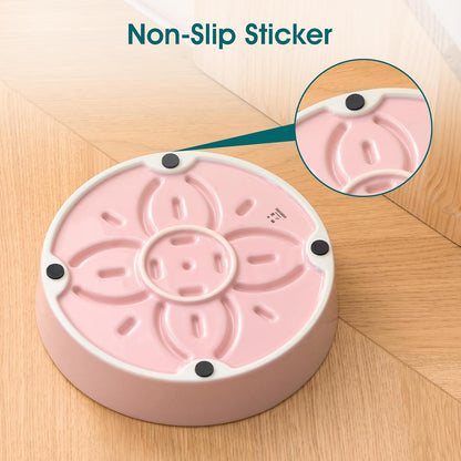 vancasso Ceramic Slow Feeder Dog Bowls, Puzzle Dog Food Bowls with Floral Maze, Anti -Slip Pet Food Dish for Medium Breed, 1.5 Cups, Pink