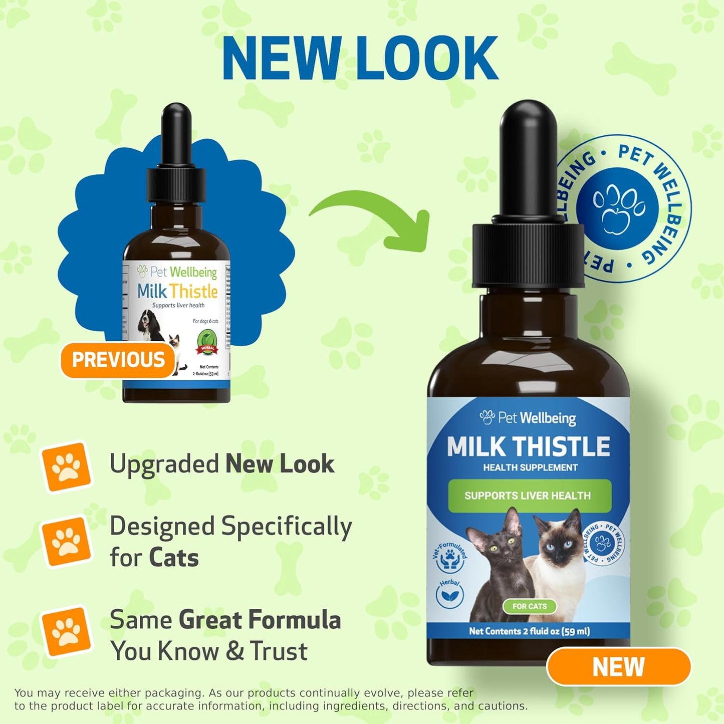 Pet Wellbeing Milk Thistle for Cats - Organic Herb, Milk Thistle Liver Detox Support, Antioxidants - NASC Certified & Vet-Formulated - 2 oz Liquid