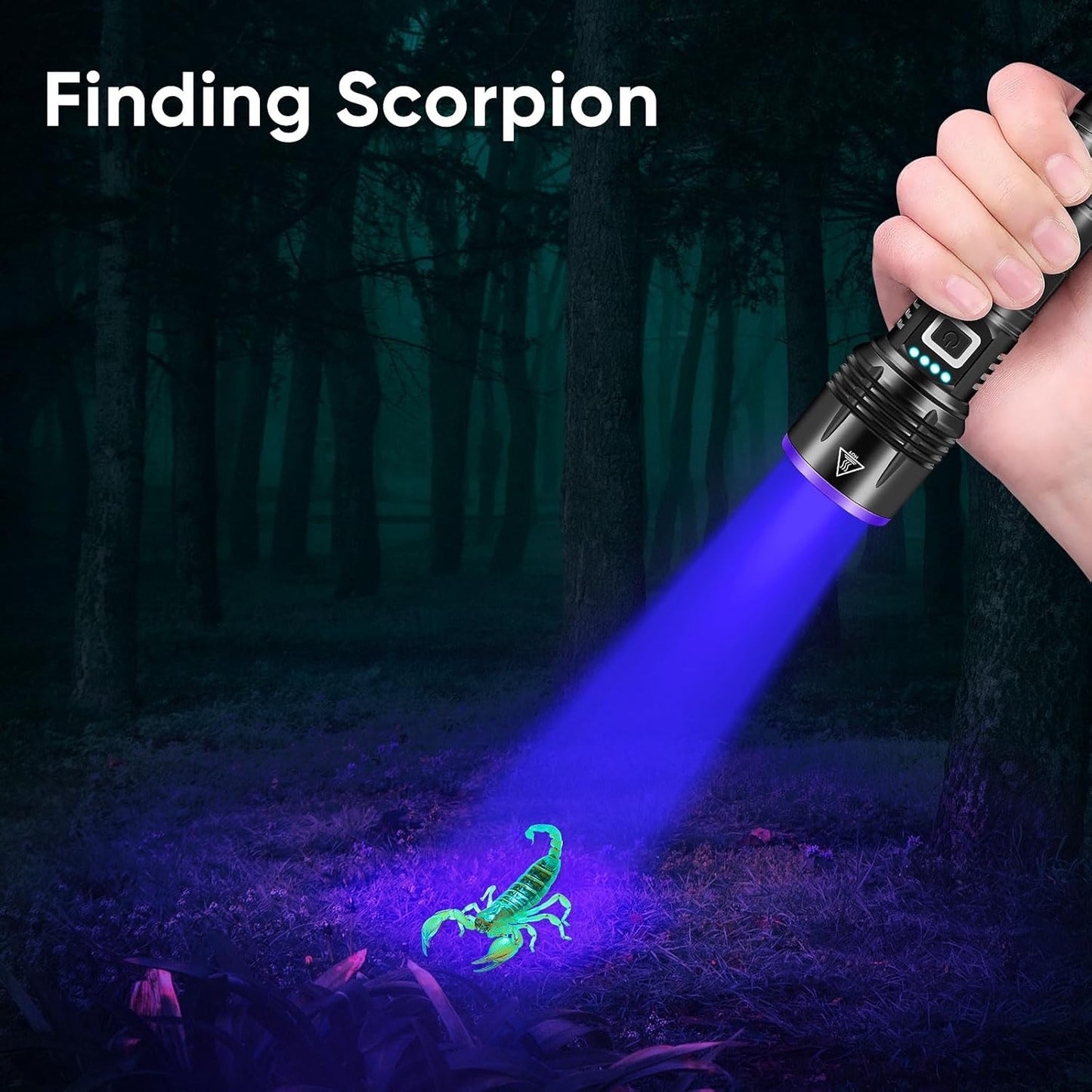 UV Flashlight 20W, 5000 mAh High Power 365nm UV Light, Led Usb Rechargeable Black Light Flashlight for Pet Urine Detection, Resin Curing, Rock Hunting, Traveling, AC Leak,Uranium Glass,Blood Tracking