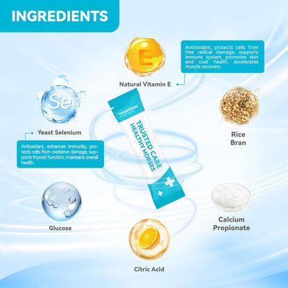 Natural Vitamin E & Selenium for Horses Muscle Build Support for Active Horses Equine Vitamin E Powder Supplement 30-Day Supply