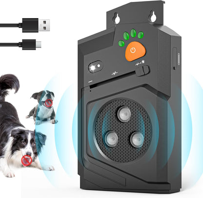 Anti Barking Device for Dogs, 3X Ultrasonic Dog Bark Deterrent Devices with 3 Modes, 50Ft Range Anti Bark Box, IP56 Waterproof Ultrasonic Dog Barking Deterrent Indoor Outdoor Use