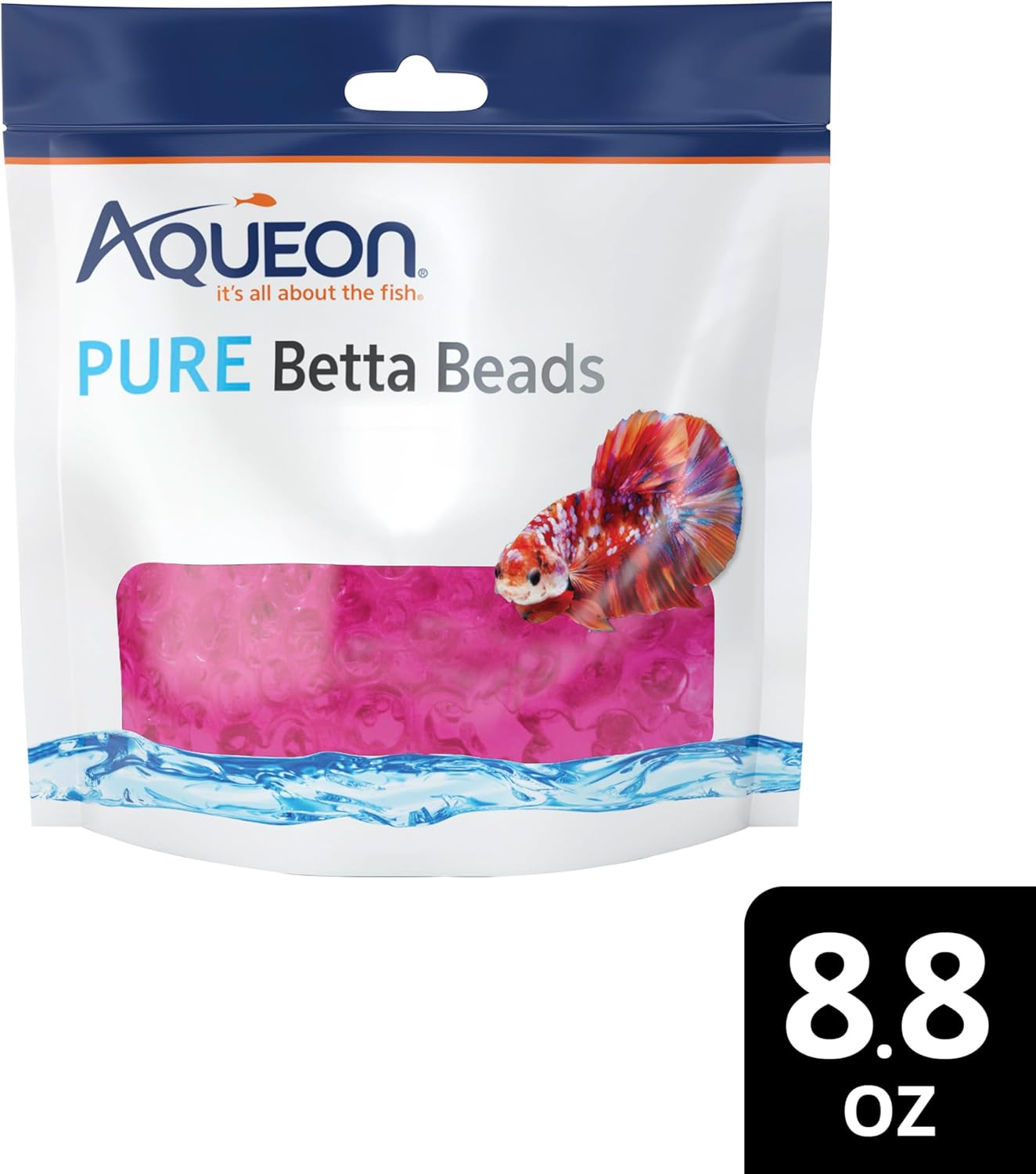 Aqueon Pure Betta Beads, Water Care for Unfiltered Aquariums, Maintains Clear Water and Helps Breakdown Organic Sludge, Pink (Pack of 2)