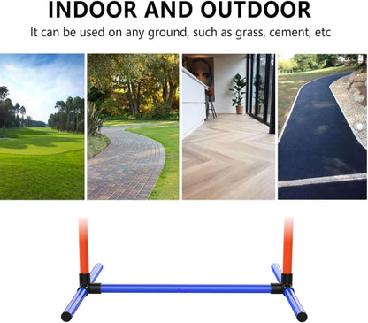 6Set Dog Agility Jumps Hurdle Course Training Equipment for Dogs, Indoor Outdoor Backyard Exercise Equipment