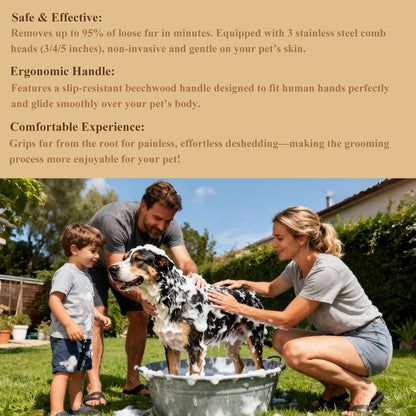 Undercoat Rake Dog Brush Dematting Comb cat shedding tool Dematting Tool Pet Brush Efficiently Detangle and Groom Coats for Large Medium Small Dogs and Cats Comb for Grooming Premium (L 5.31 inch)