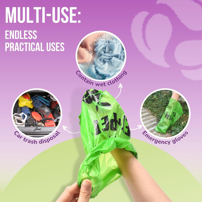 Pet N Pet 1080 Counts Green, Lavender Scented Poop Bags for Dogs, 38% Plant Based & 62% PE + 100% Plant Based Dog Wipes for Paws and Butt, 400 Counts Dog Pet Wipes, 8" x 8" Hypoallergenic Wipes