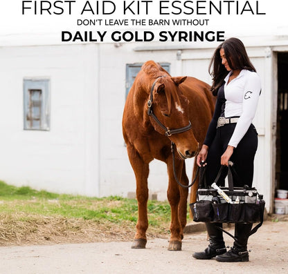 REDMOND Daily Gold Syringe Natural Healing Clay for Gastric Ulcers in Horses (Stress Relief Pre-Race Paste) (Single Pack)