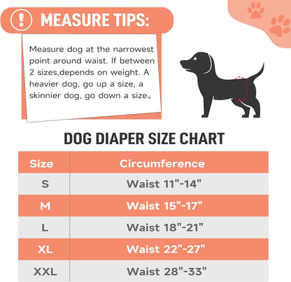 Leekalos Male Dog Diapers, Dog Belly Bands for Male Dogs Wraps Washable Doggie Diapers High Absorbing Dog Belly Bands（5 Pack）
