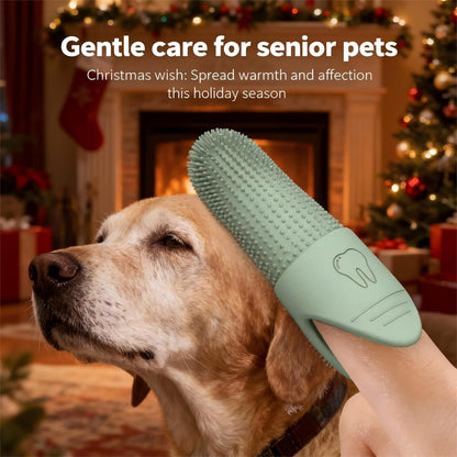 JBD Dog Toothbrush and Cat Oral Care Set | Finger Toothbrush for Small/Large Pets | Puppy Tooth Brushing Kit with Double Sided Brush | Cleans Teeth & Removes Tartar | 3-Piece Pet Dental Care