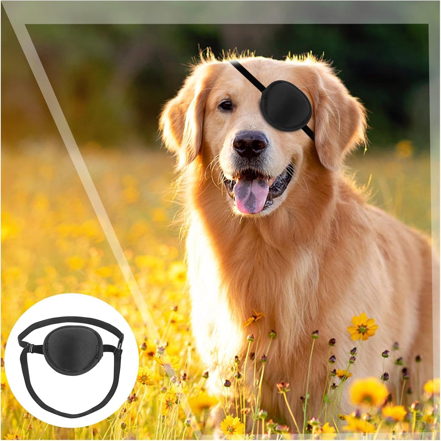 3 PCS Dog Eye Patch - Protective Cover for Injuries,Post-Surgery Recovery,Adjustable Eye Patch for Small Dogs & Cats