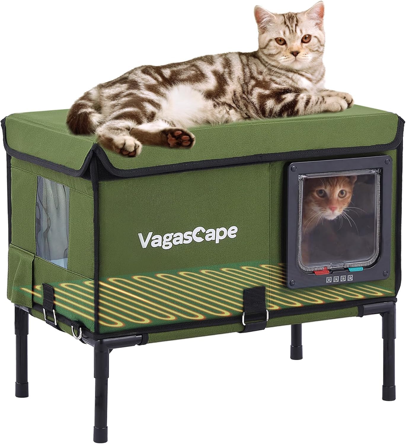 Heated Cat House for Outside - Waterproof, Windproof, Easy Assembly, Perfect for Outdoor & Indoor Use