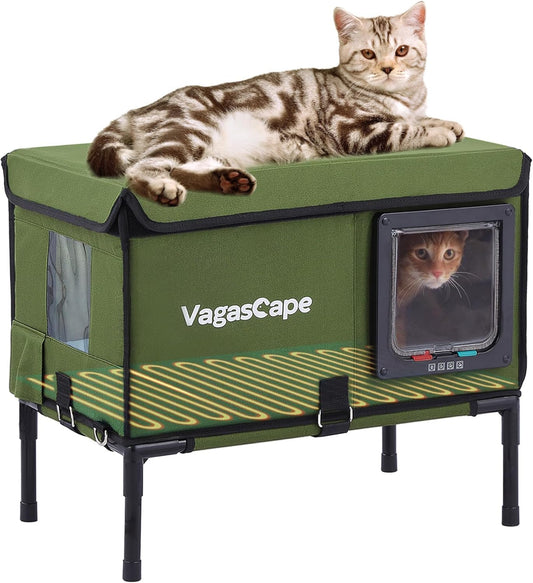 Heated Cat House for Outside - Waterproof, Windproof, Easy Assembly, Perfect for Outdoor & Indoor Use