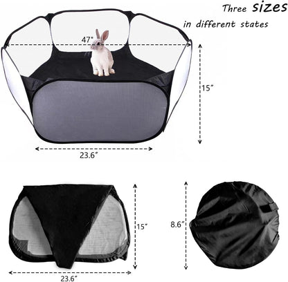 Small Animals Playpen, Portable Pop-up Open Interactive Pet Tent, Indoor Outdoor Fence for Rabbits, Guinea Pig, Hamster, Chinchillas, Kittens, Puppies