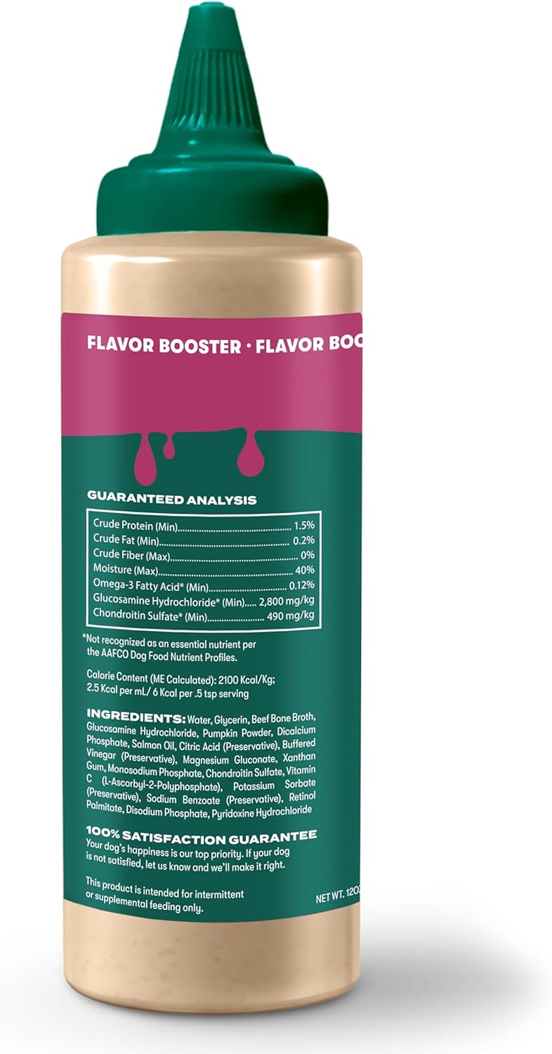 Jinx Kibble Sauce for Dogs - Premium Dog Food Kibble Topper Sauce & Flavor Booster Made with Beef Bone Broth - All-Natural Ingredients, No Additives or Fillers - 12 Oz