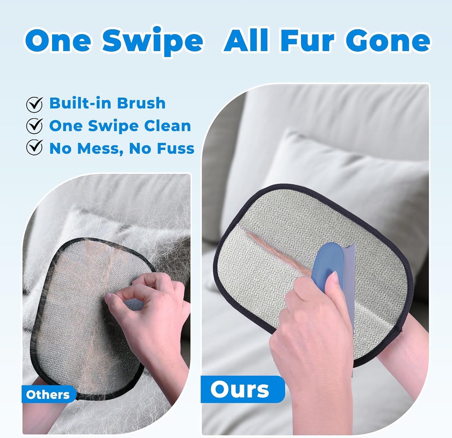 GRENTY Pet Hair Removal Glove for Dogs & Cats (2 PCS), Upgraded Five-Finger Electrostatic Magic Brush Pet Hair Remover, Pet Hair Removal Tools for Clothing, Carpet, Sofa Gaps, Car Seat