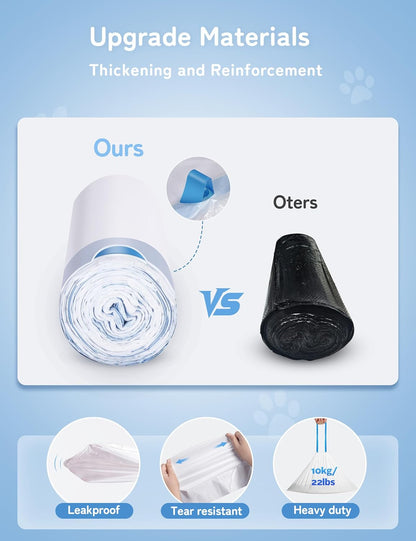 60 Pack Cat Litter Liner, Waste Cat Litter Bags for Thereye SC06 Automatic Litter Box, Drawstring Heavy-Duty Liners, Leak-Resistant, Large 26" × 11.8"