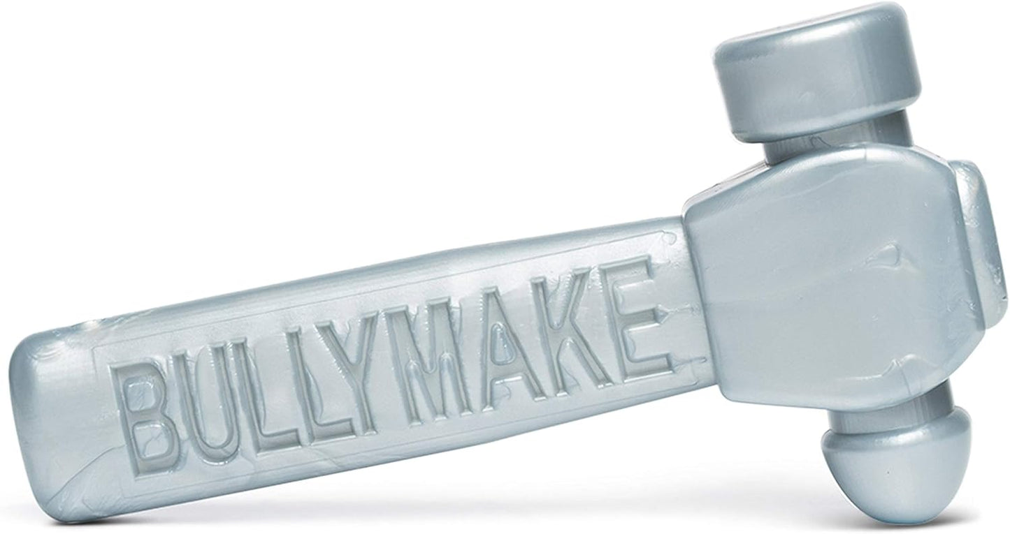 BULLYMAKE Silver Tough Chew Hammer Toy for Dogs, Durable Nylon Dog Toys for Aggressive Chewers, Dental Stimulating, Tough Chew, Boredom Busting, Pet Supplies, Made in USA