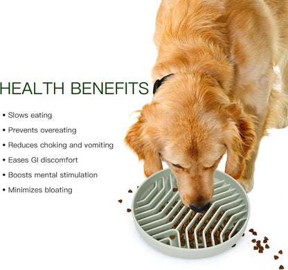 Slow Feeder Dog Bowls, Puzzle Silicone Dog Feeding Bowls with Suction Cups, Anti-Choking, Non-Slip Design, Reduces Boredom, Anxiety, Ideal for Medium to Small Dogs & Cats - XAQMHSW