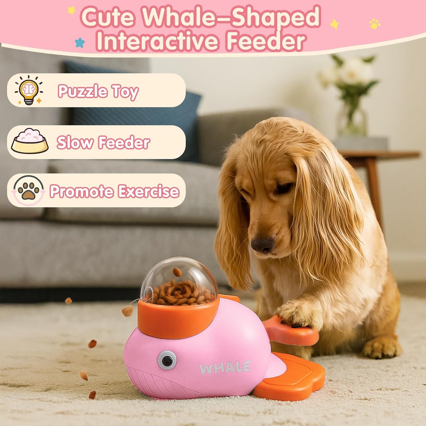 Interactive Dog Toys & Cat Toys for Indoor Cats, Dog Puzzle Toy Slow Feeder Bowl, Puppy Enrichment Toys, Interactive Cat Toys, Dog Feeder Puzzle Toy for Smart Dogs to Keep Them Busy & Healthy Eating