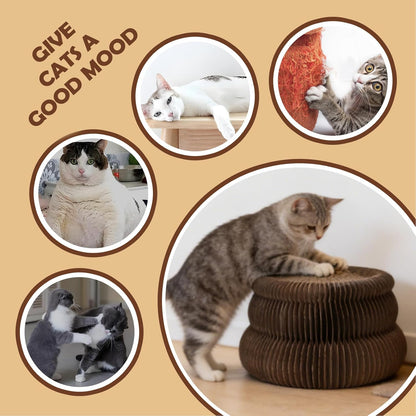 Cat Scratching Board Toy - Playful Kitten Cardboard Scratcher - Accordion Design Scratch Board,for Indoor Outdoor Home Farmhouse Apartment Garage Backyard Balcony Living Room Bedroom