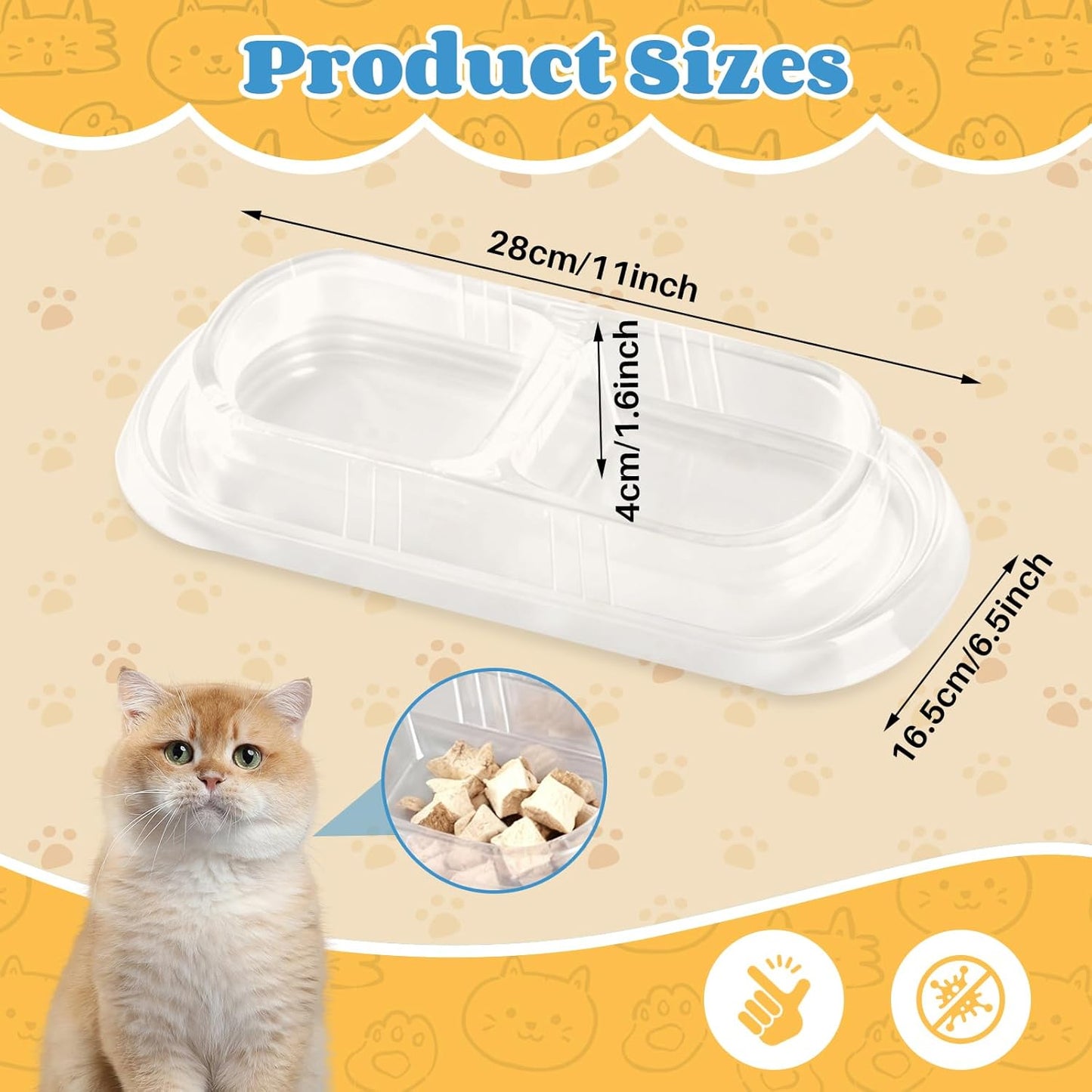 30 Pcs Disposable Cat Bowls with Ant Proof Moats - No Spill Double Bowl Tray for Stray & Outdoor Cats, Travel & Feeding - 30 Day Supply