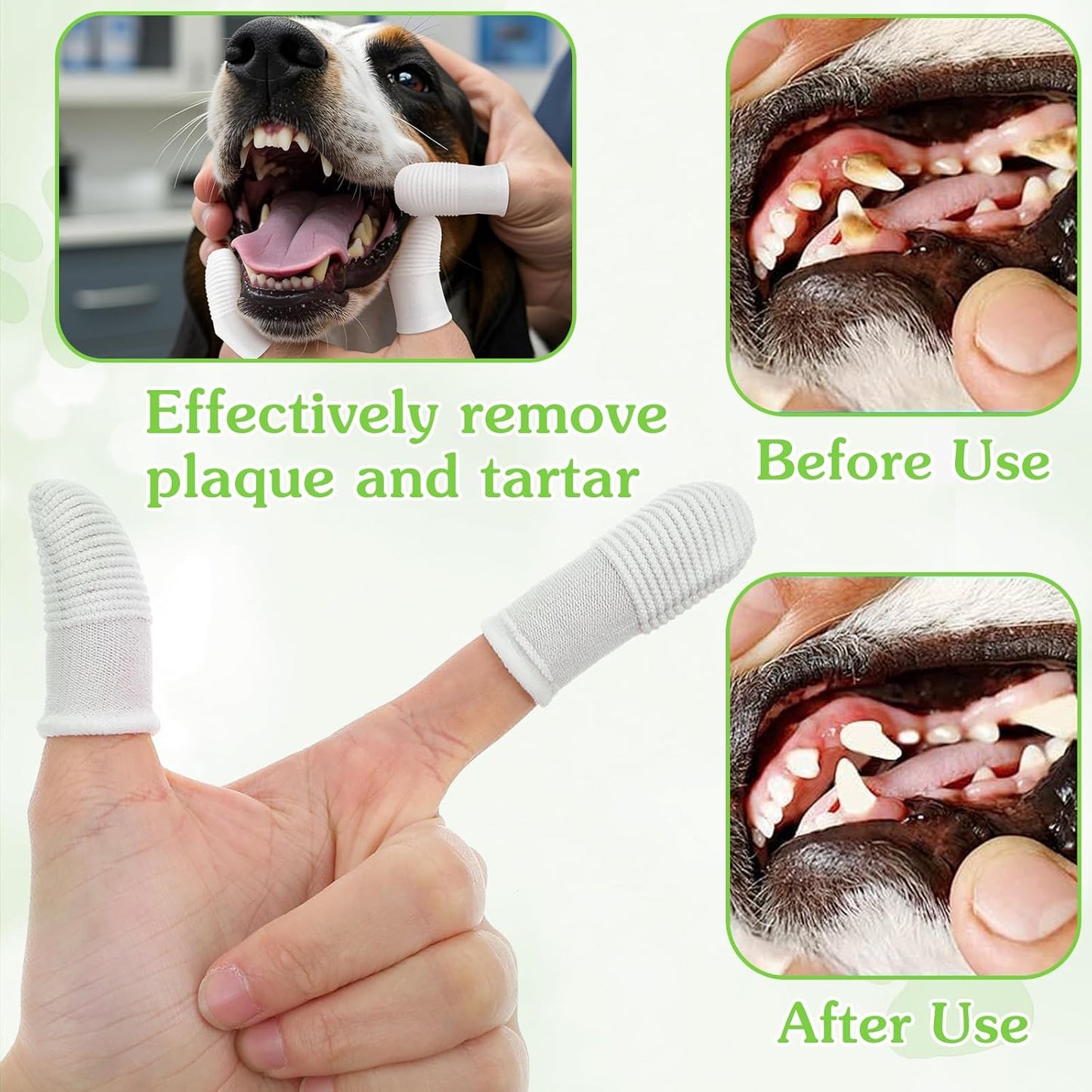 30Pcs Cat & Dog Toothbrush Finger, Soft Fabric Finger Toothbrush for Dogs Cats, Washable & Reusable Teeth Cleaning Wipes Toothbrushes Fingers Dental Wipes Gum Care Remove Stain