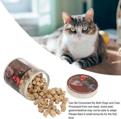 Pwshymi Freeze Dried Chicken Liver for Dogs & Cats, 50g Pet Dog Treats Dog Freeze Dried Food Real Chicken Dog Treats Dry Chicken Cat Treats Pet Supplies Dogs Food Dry Las necesid