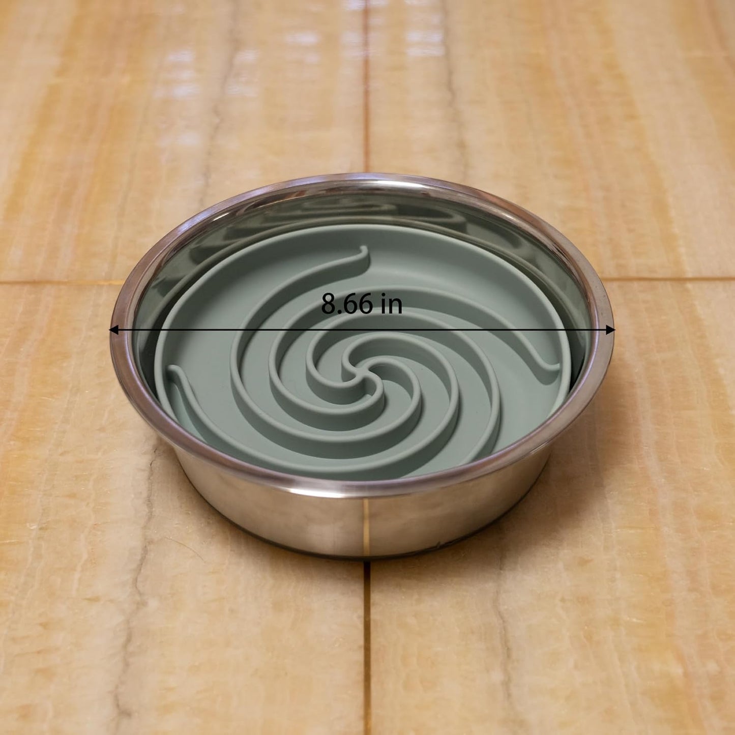 Slow Feeder Dog Bowls, Dishwasher Microwave Safe Silicone Puppy Puzzle Bowl with Non-Slip Design for Eating (Grey Green)