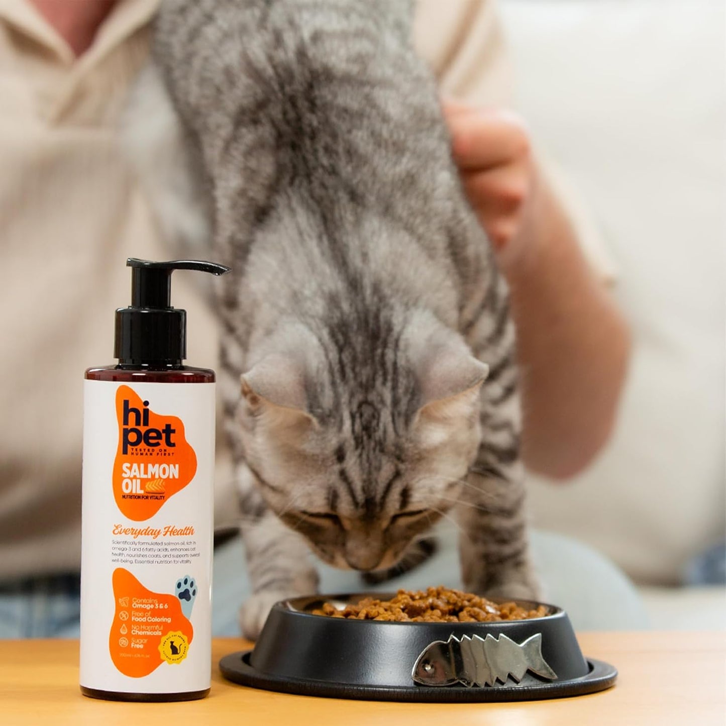 Hi Pet Salmon Oil for Cats, Supports Coat and Joint, Boosts Immune System, Omega 3 & 6 Fish Oil for Cats, 6.76 Fl Oz (Pack of 3)