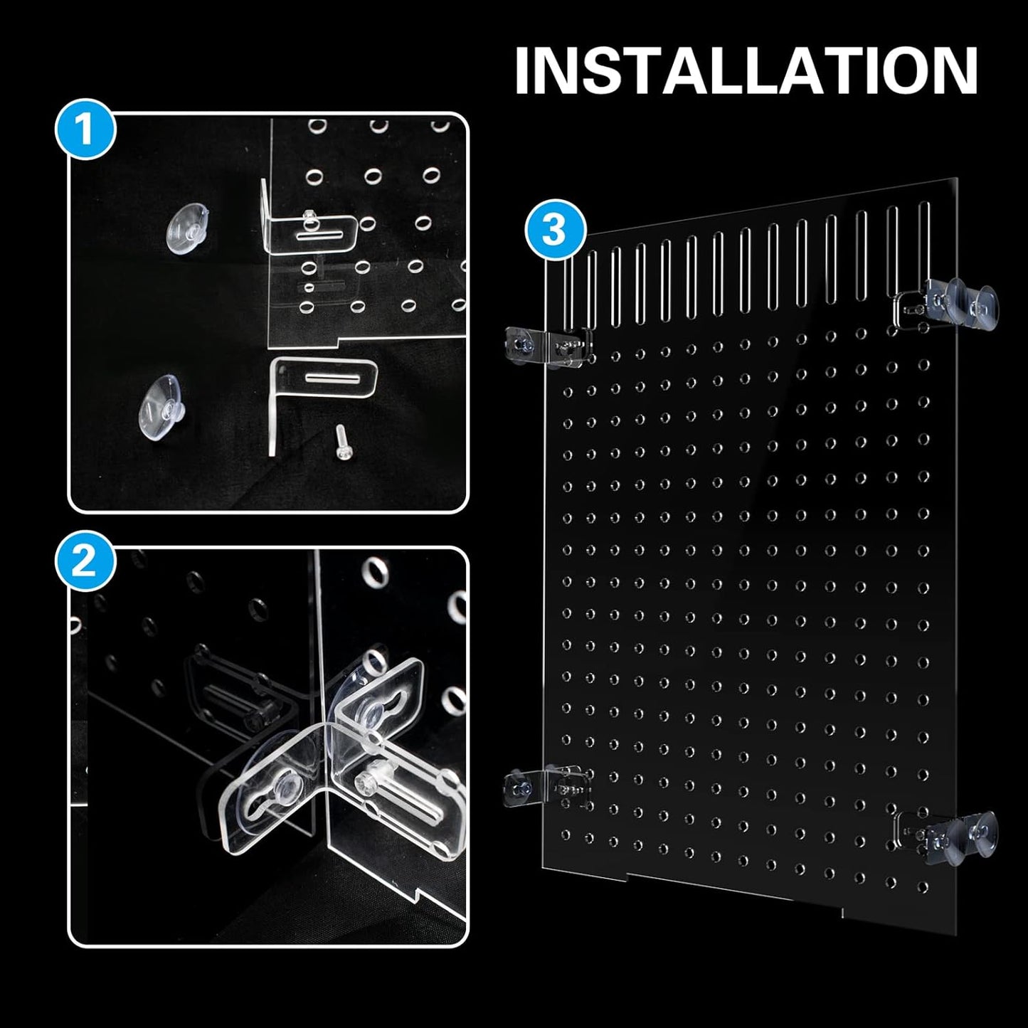 Acrylic Fish Tank Divider Aquarium Divider with 8 Suction Cups Transparent Fish Tank Separator Dividing Net Plate Isolation Board Flapper, 11.81 * 15.74in