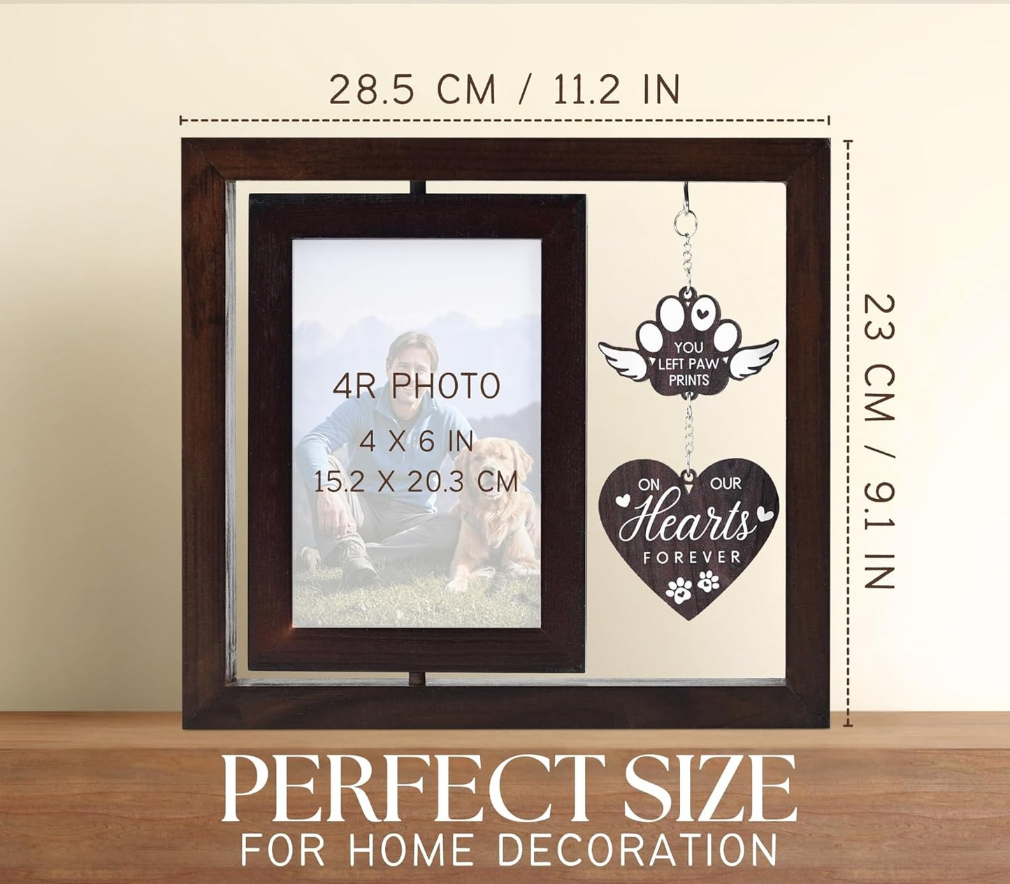 InnoBeta Dog Memorial Gifts for Loss of Dog, Pet Picture Frame, 4x6, You Left Paw Prints, Tabletop