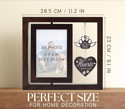 InnoBeta Dog Memorial Gifts for Loss of Dog, Pet Picture Frame, 4x6, You Left Paw Prints, Tabletop