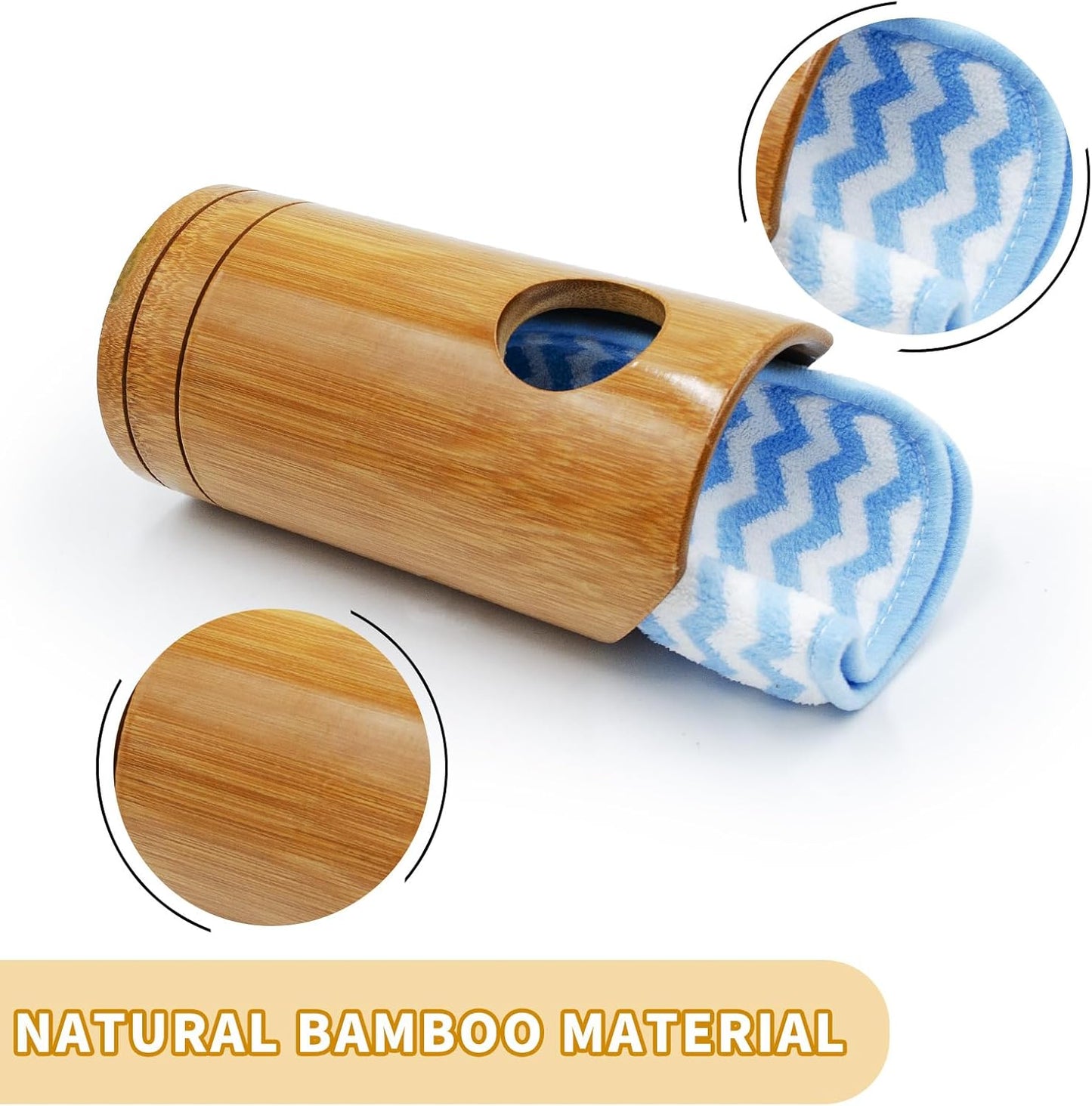 Rat Cage Accessories, Bamboo Tube Hide with Soft Towel Mat, Natural Hideout for Small Animals, Hamster Accessories for Cages, Hide for Hamster, Rat, Gerbil and Other Small Animals