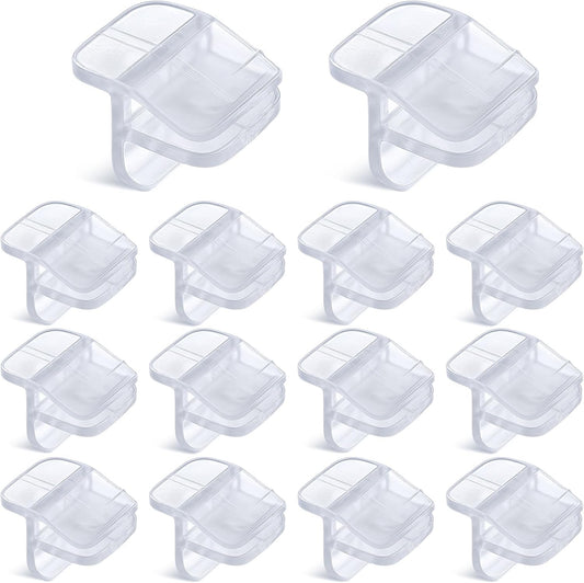 Chunful 12 Pcs Aquarium Lid Clips Rimless Fish Tank Top Cover Rim Lid Support Holder Clip Clear PC Aquarium Hoods Clamps for 1/8" to 3/16" Glass