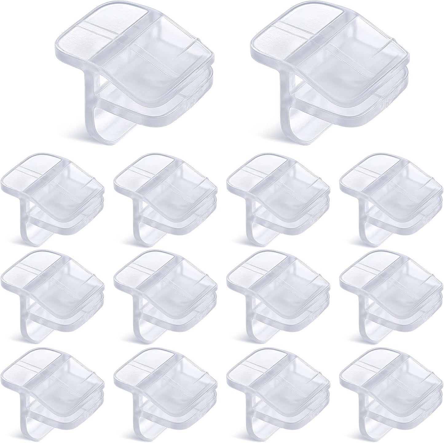 Chunful 12 Pcs Aquarium Lid Clips Rimless Fish Tank Top Cover Rim Lid Support Holder Clip Clear PC Aquarium Hoods Clamps for 1/8" to 3/16" Glass