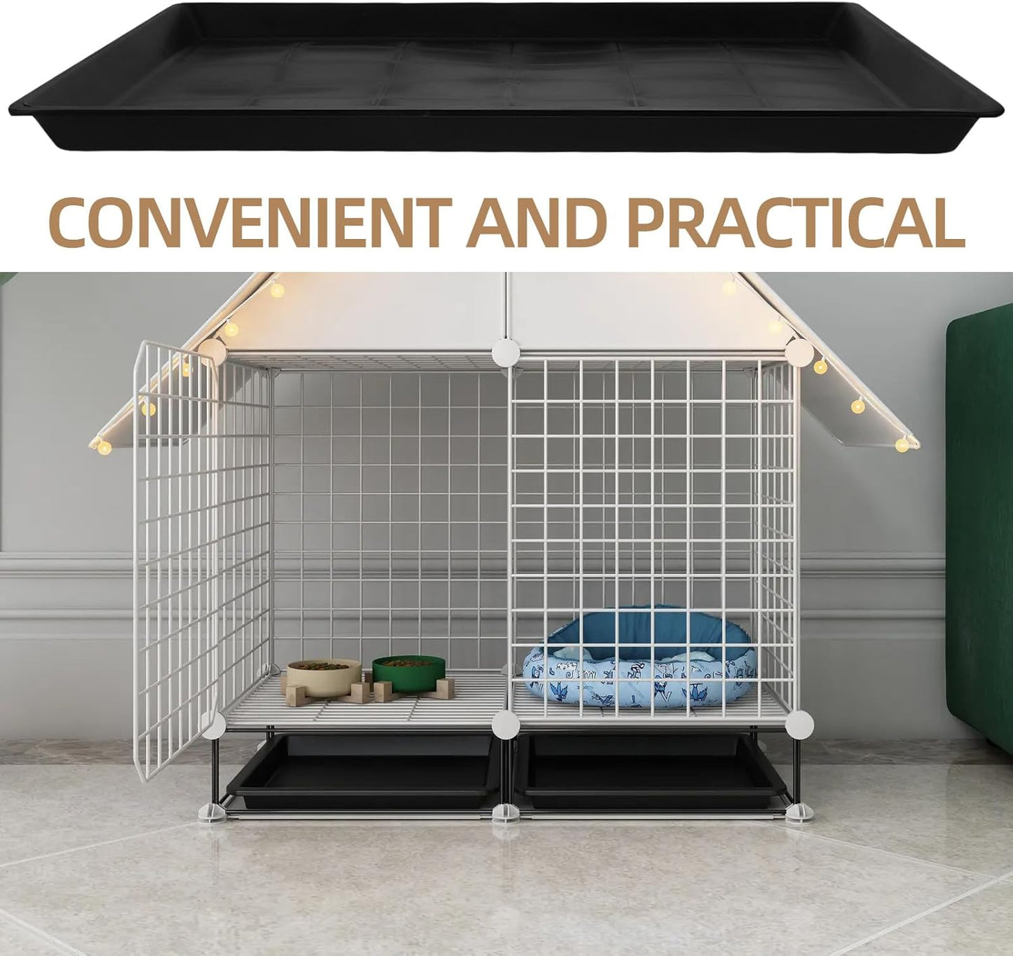 Thick Plastic Pet Cage Tray Replacement Bottom Litter Potty Pan for Small Dog Crate Bunny Parrot Parakeet