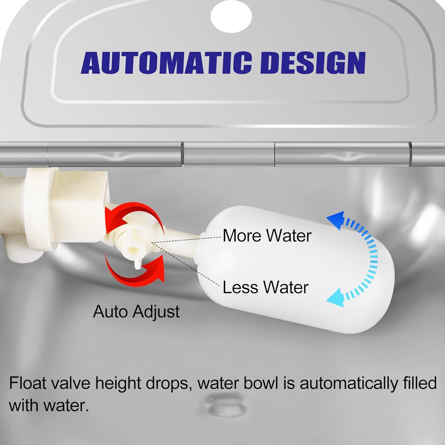 ToLanbbt Automatic Animal Dispenser Horse Water Bowl with Float Valve Stainless Steel Goat Waterer Feeder Outside Water Trough for Livestock Auto Fill Dog Watering Bowl with 1/2" Hose, Drainage Hole